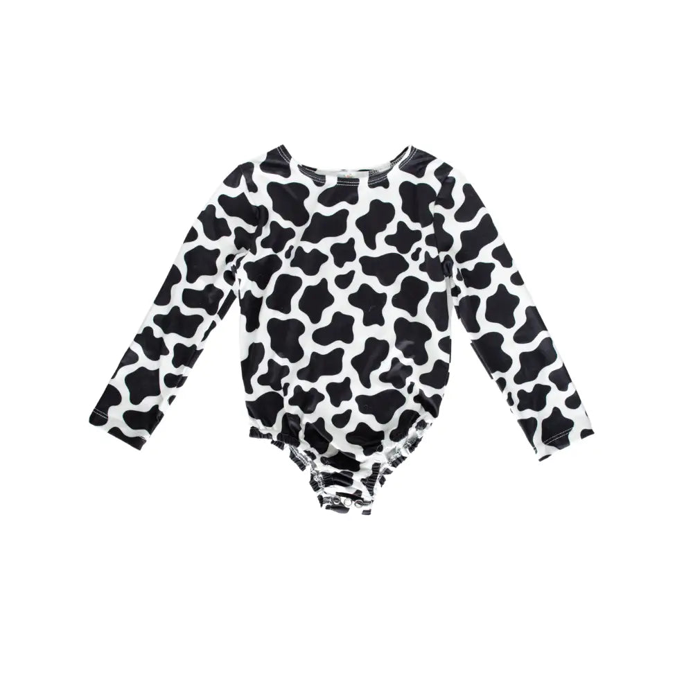 Kacey Long Sleeve Leotard - Cow print